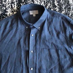 Vince Button Down Dress Shirt - Navy - XL